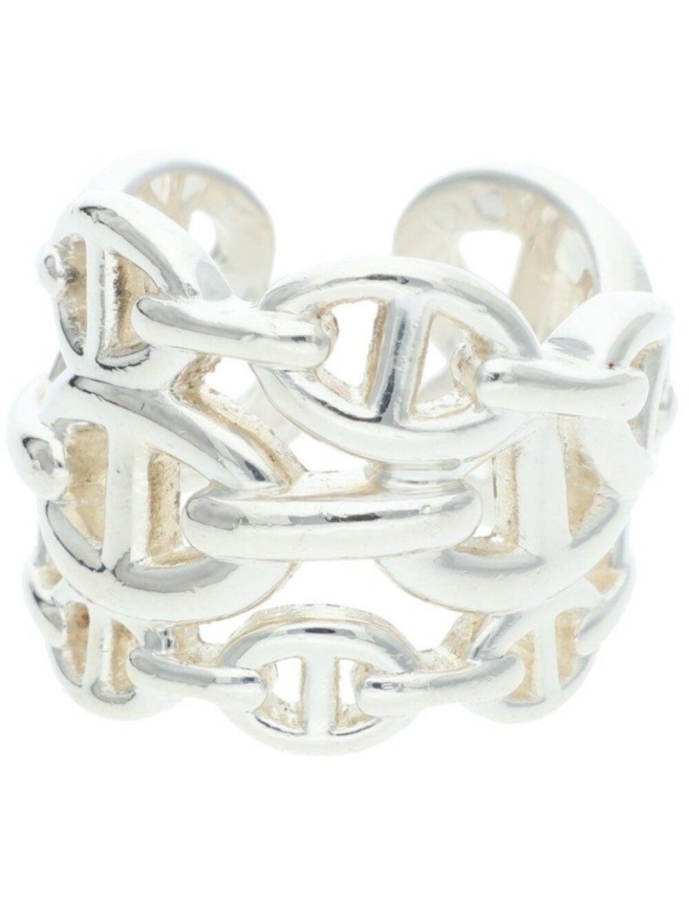Hermes Chaine D'ancre Enchainee GM Silver Ring